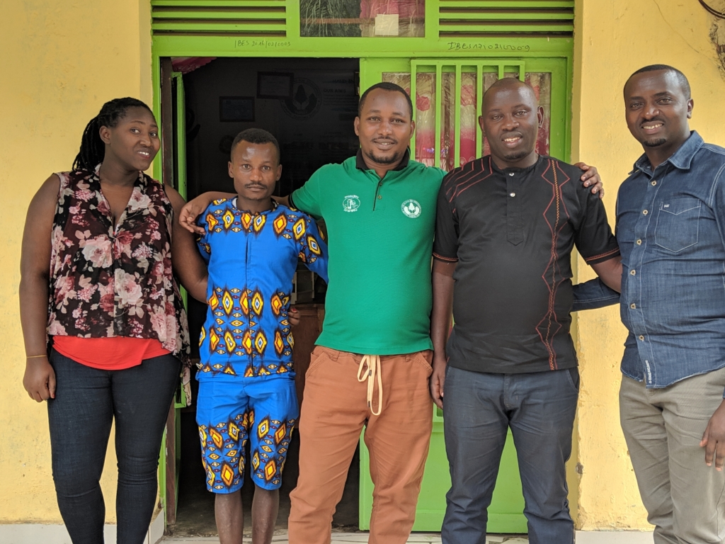 The HIHD Team in front of their office where the youth and women's cooperatives are built up. 