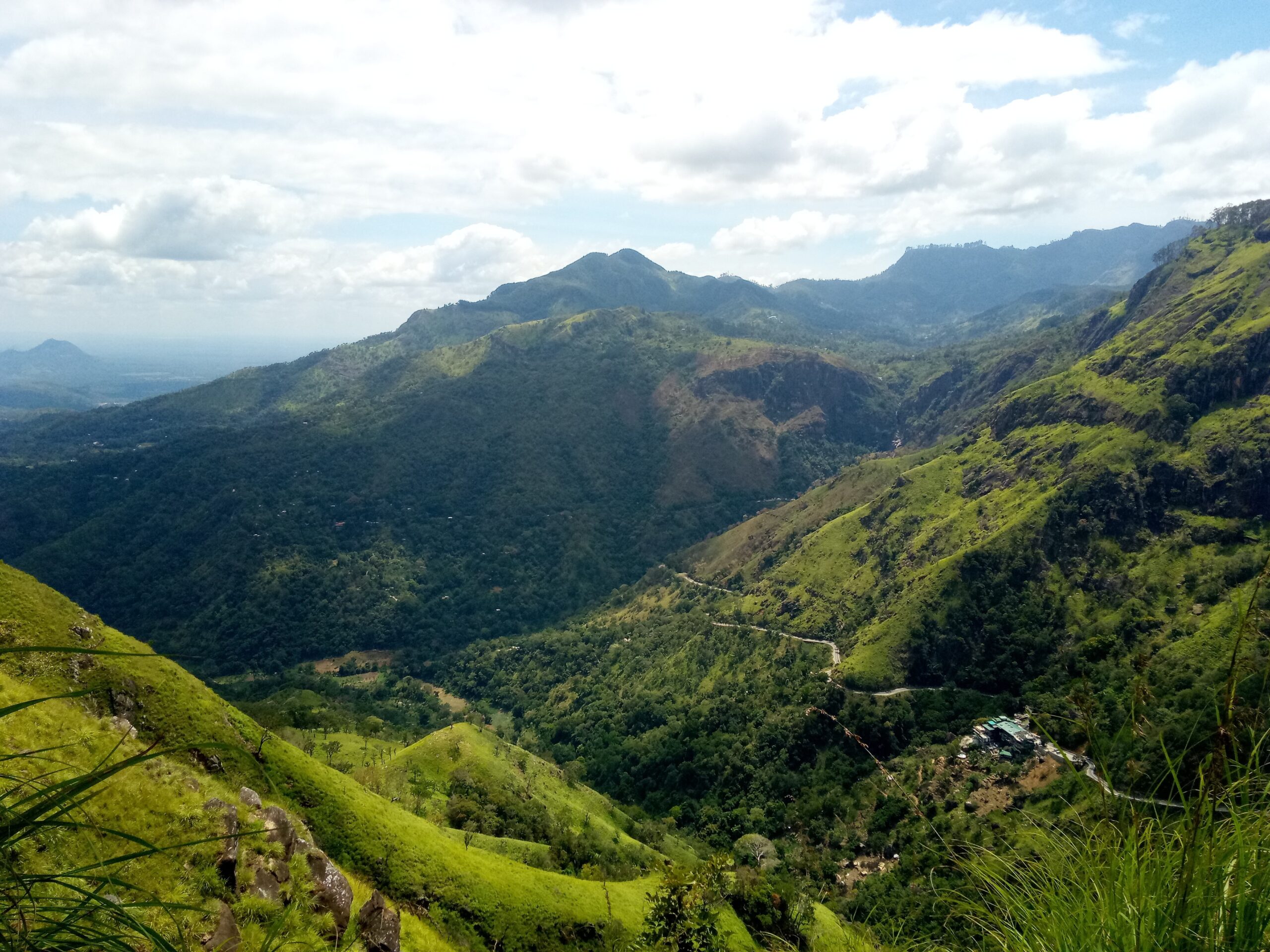 View over a mountainous landscape in India.